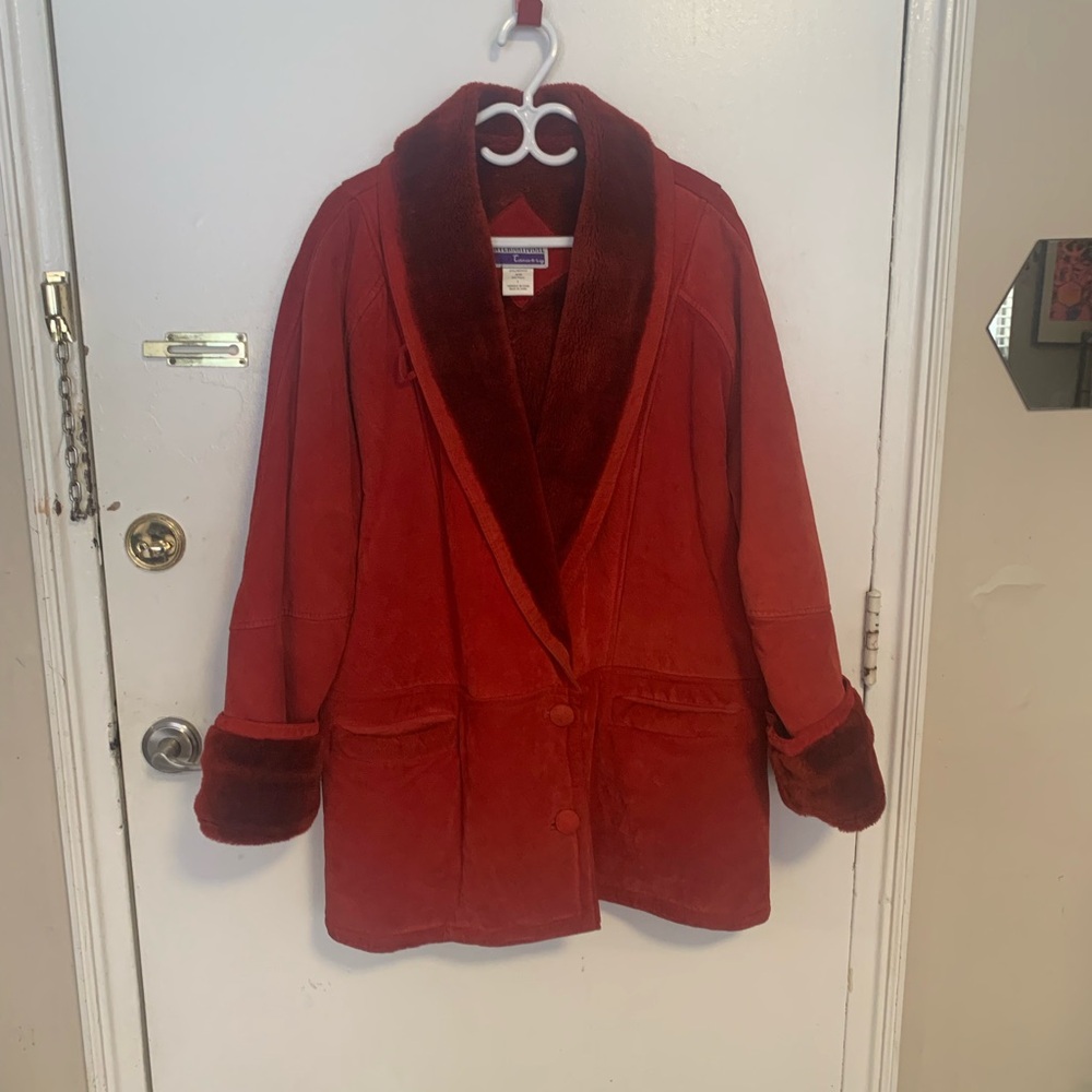 Stunning Red Suede Vintage coat